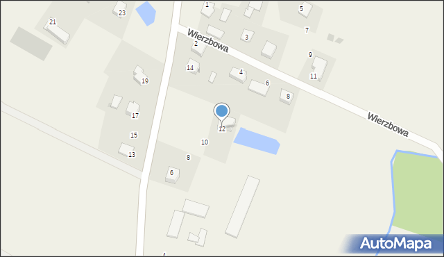 Wikielec, Bukowa, 12, mapa Wikielec