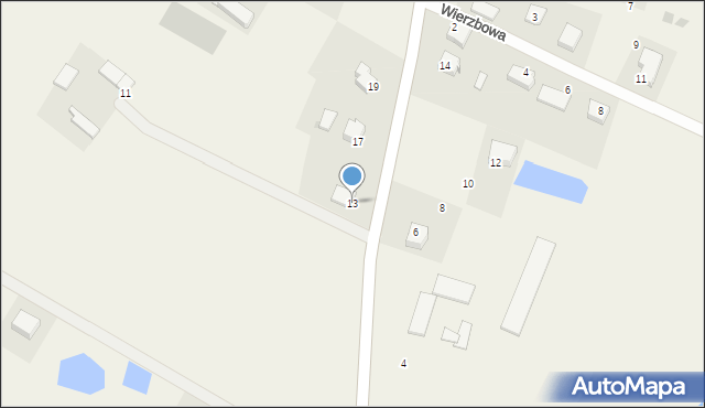 Wikielec, Bukowa, 13, mapa Wikielec