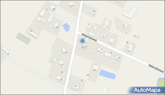 Wikielec, Bukowa, 14, mapa Wikielec