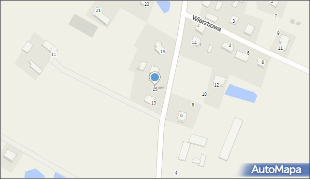 Wikielec, Bukowa, 15, mapa Wikielec
