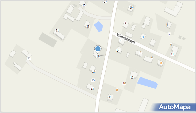 Wikielec, Bukowa, 19, mapa Wikielec