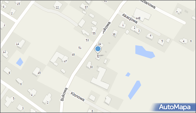 Wikielec, Bukowa, 32, mapa Wikielec