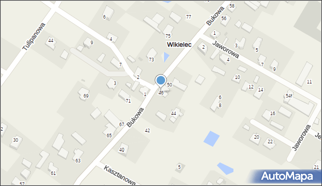 Wikielec, Bukowa, 46, mapa Wikielec