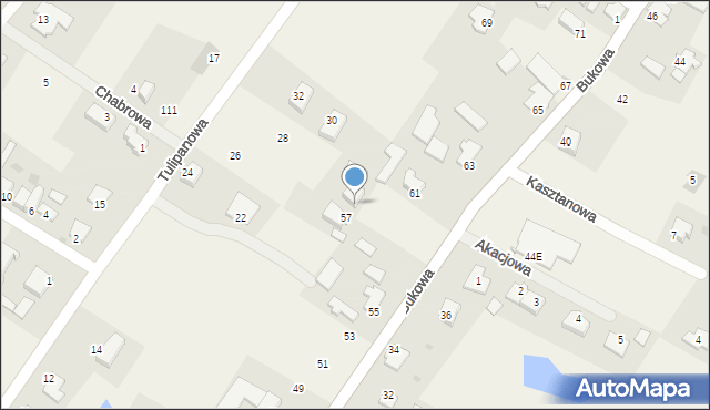 Wikielec, Bukowa, 59, mapa Wikielec