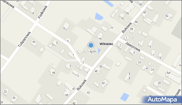 Wikielec, Bukowa, 73, mapa Wikielec
