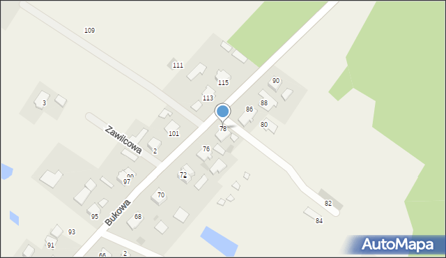 Wikielec, Bukowa, 78, mapa Wikielec