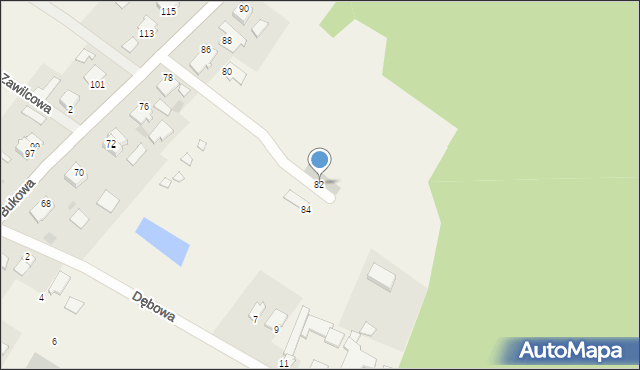 Wikielec, Bukowa, 82, mapa Wikielec