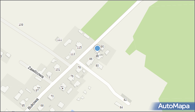 Wikielec, Bukowa, 88, mapa Wikielec