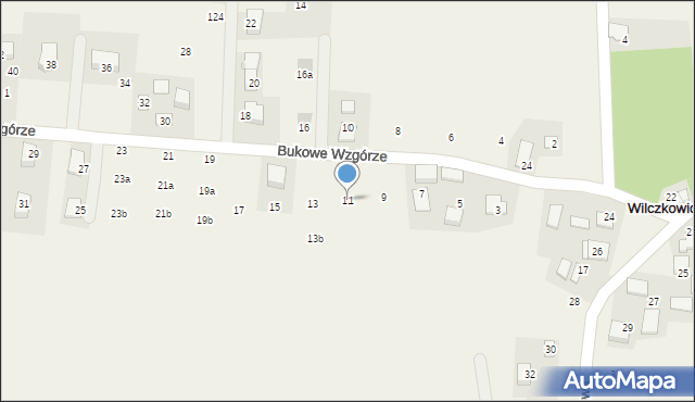 Wilczkowice, Bukowe Wzgórze, 11, mapa Wilczkowice