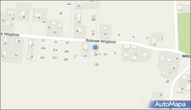 Wilczkowice, Bukowe Wzgórze, 13, mapa Wilczkowice