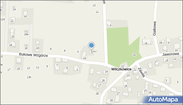 Wilczkowice, Bukowe Wzgórze, 2, mapa Wilczkowice