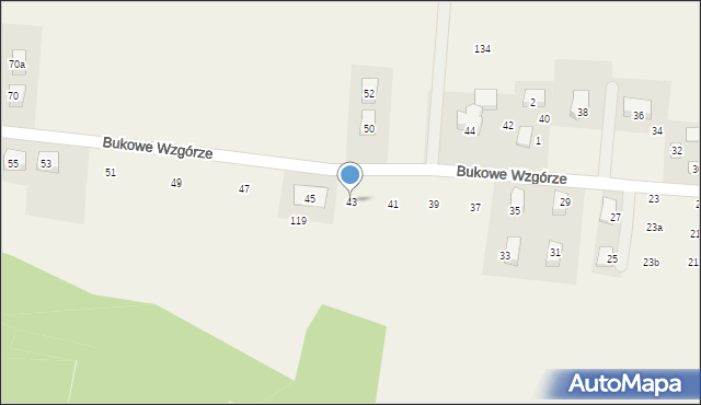 Wilczkowice, Bukowe Wzgórze, 43, mapa Wilczkowice