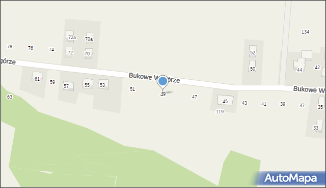 Wilczkowice, Bukowe Wzgórze, 49, mapa Wilczkowice