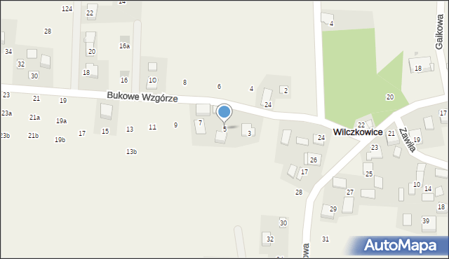 Wilczkowice, Bukowe Wzgórze, 5, mapa Wilczkowice