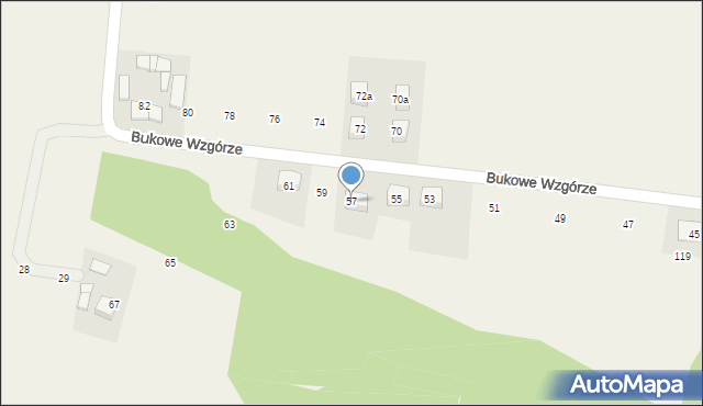 Wilczkowice, Bukowe Wzgórze, 57, mapa Wilczkowice