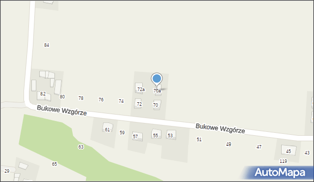 Wilczkowice, Bukowe Wzgórze, 70a, mapa Wilczkowice