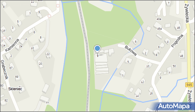 Wilkowice, Bukowa, 9, mapa Wilkowice