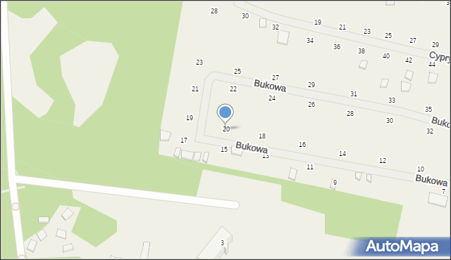 Wisełka, Bukowa, 20, mapa Wisełka