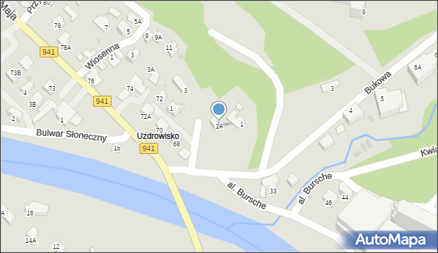 Wisła, Bukowa, 1A, mapa Wisła