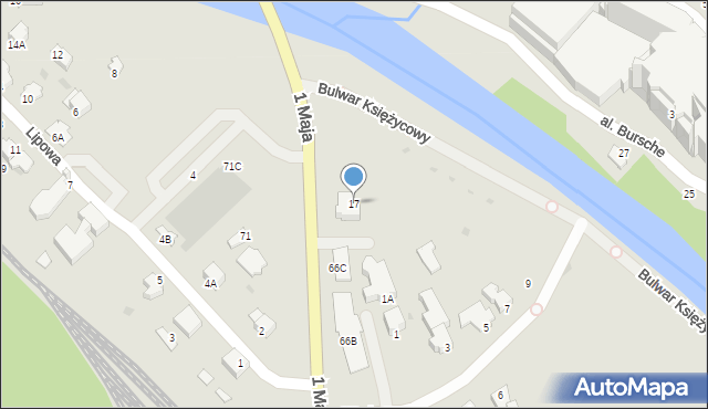 Wisła, Bulwar Księżycowy, 17, mapa Wisła