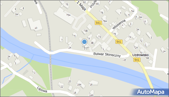 Wisła, Bulwar Słoneczny, 2, mapa Wisła