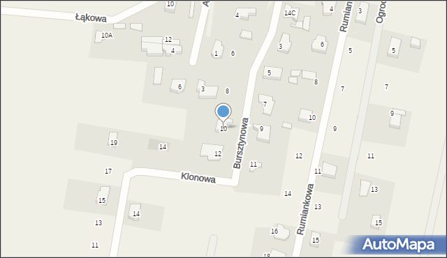 Wiślinka, Bursztynowa, 10, mapa Wiślinka