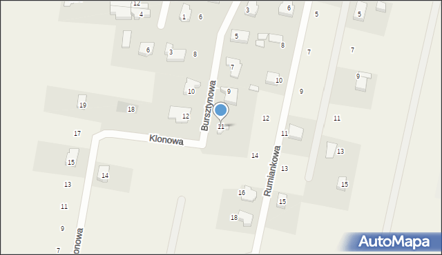 Wiślinka, Bursztynowa, 11, mapa Wiślinka