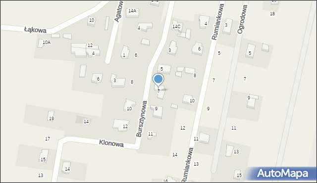 Wiślinka, Bursztynowa, 7, mapa Wiślinka