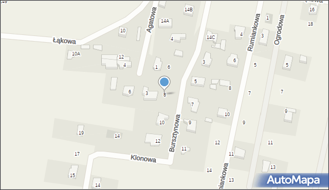 Wiślinka, Bursztynowa, 8, mapa Wiślinka