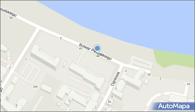 Włocławek, Bulwar Piłsudskiego Józefa, marsz., 4a, mapa Włocławka