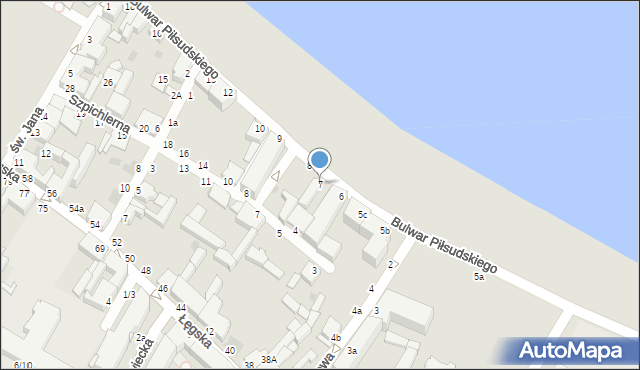 Włocławek, Bulwar Piłsudskiego Józefa, marsz., 7, mapa Włocławka