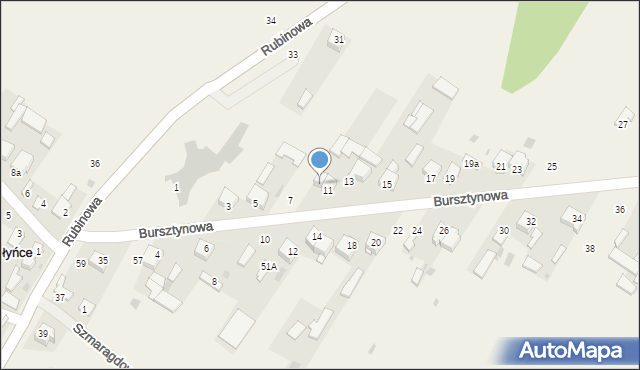 Wołyńce, Bursztynowa, 9, mapa Wołyńce