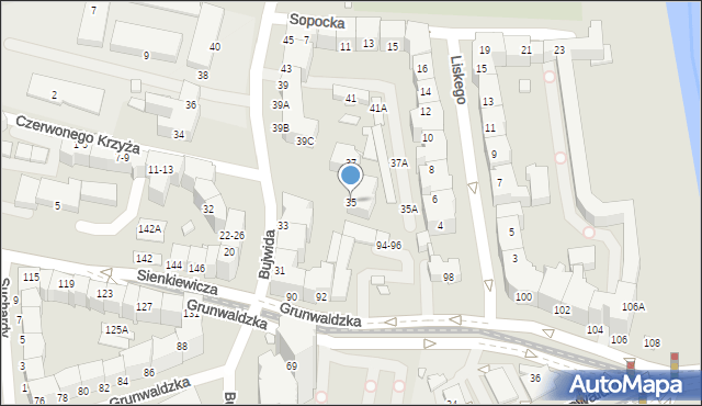 Wrocław, Bujwida Odona, 35, mapa Wrocławia