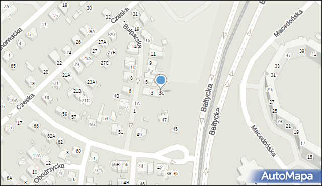 Wrocław, Bułgarska, 3c, mapa Wrocławia