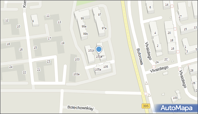 Wrocław, Buforowa, 101a, mapa Wrocławia