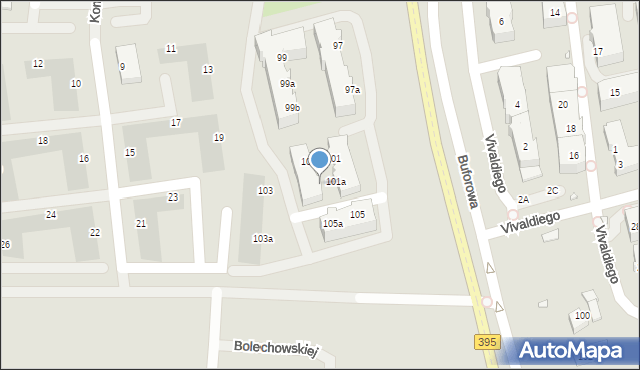 Wrocław, Buforowa, 101c, mapa Wrocławia