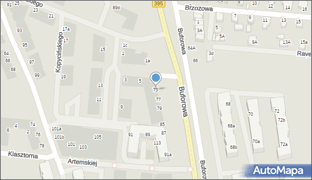 Wrocław, Buforowa, 73, mapa Wrocławia