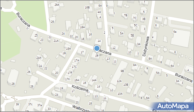 Wrocław, Buraczana, 15, mapa Wrocławia