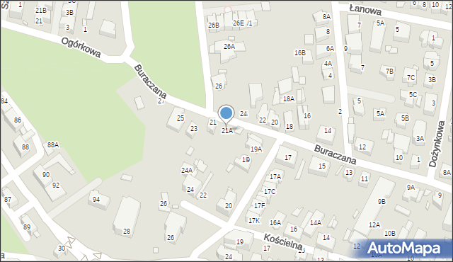 Wrocław, Buraczana, 21A, mapa Wrocławia