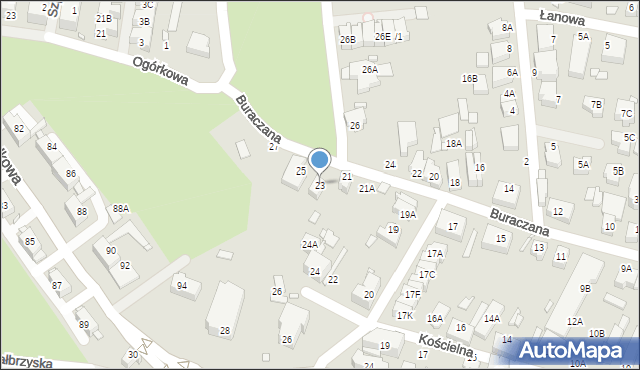 Wrocław, Buraczana, 23, mapa Wrocławia