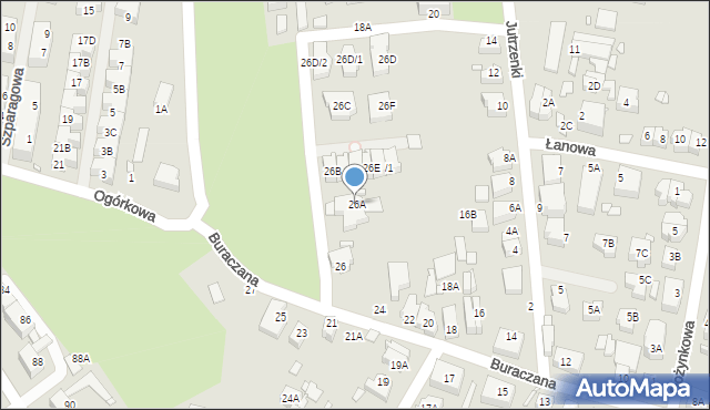 Wrocław, Buraczana, 26A, mapa Wrocławia