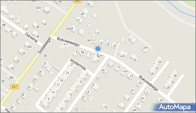Wrocław, Bukowskiego Marcina, 7A, mapa Wrocławia