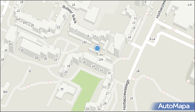 Wrocław, Bulwar Ikara, 10C, mapa Wrocławia