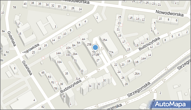 Wrocław, Budziszyńska, 27-29, mapa Wrocławia