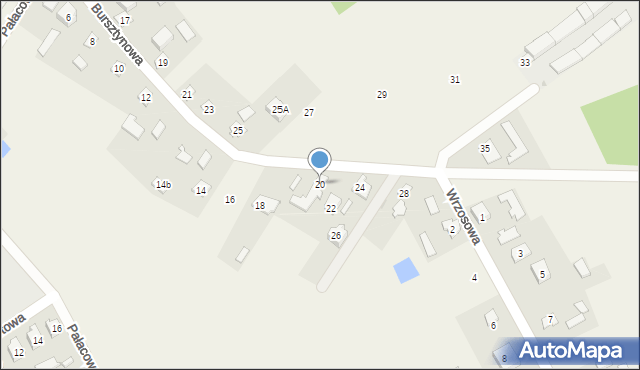 Wsola, Bursztynowa, 20, mapa Wsola