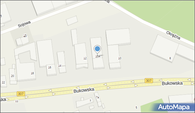 Wysogotowo, Bukowska, 10A, mapa Wysogotowo