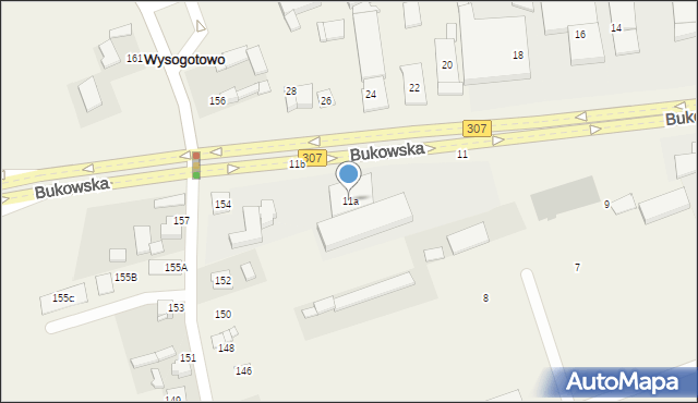 Wysogotowo, Bukowska, 11a, mapa Wysogotowo