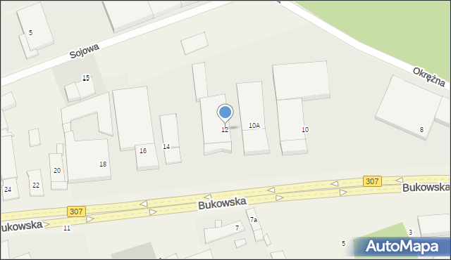 Wysogotowo, Bukowska, 12, mapa Wysogotowo