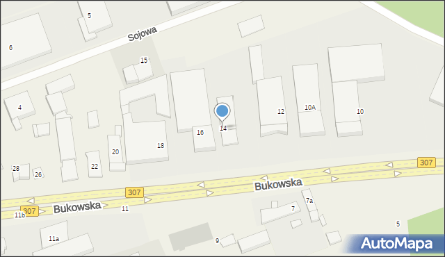 Wysogotowo, Bukowska, 14, mapa Wysogotowo