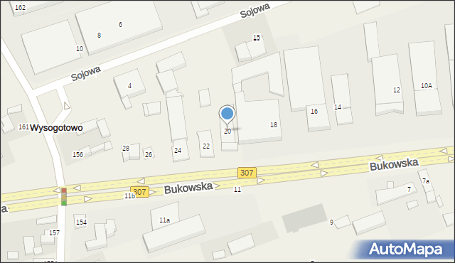 Wysogotowo, Bukowska, 20, mapa Wysogotowo